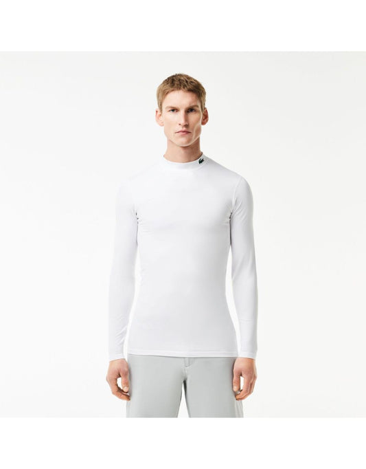Camiseta esportiva masculina Lacoste Ultra Dry de manga longa - Branco