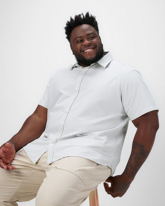 Camicia verde a manica corta da uomo plus size | Allman By Riachuelo