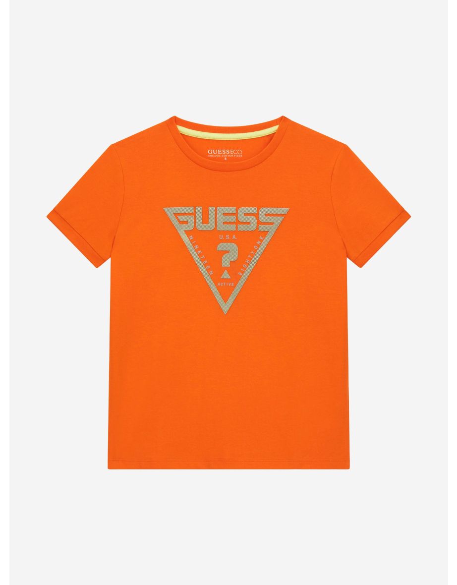 Maglietta con logo arancione da ragazzo