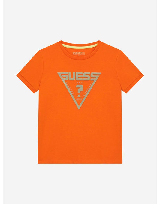 Maglietta con logo arancione da ragazzo