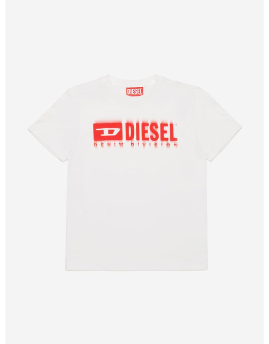 Boys' White Logo Print T-Shirt