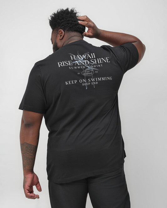 Camiseta masculina de manga curta "Rise And Shine" preta | Original Plus da Riachuelo