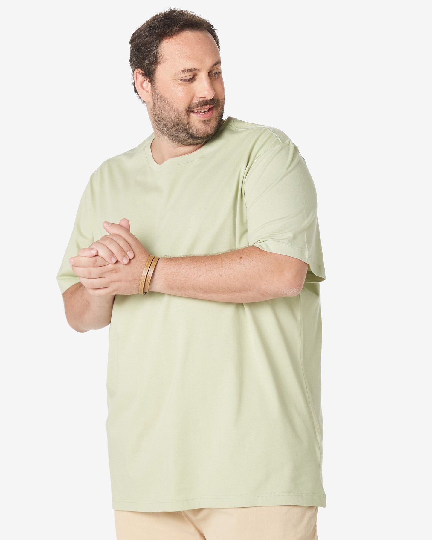 Maglietta Plus Size a maniche corte verde chiaro da uomo di Allman - Riachuelo