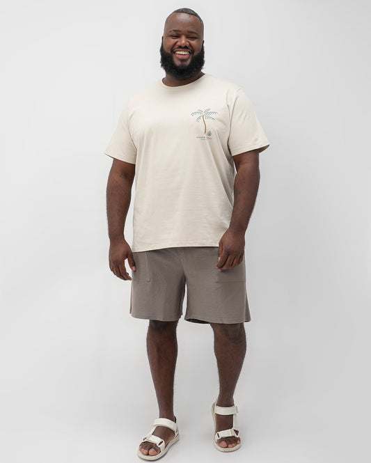 Calça de moletom de sarja marrom para homens plus size Original Plus by Riachuelo