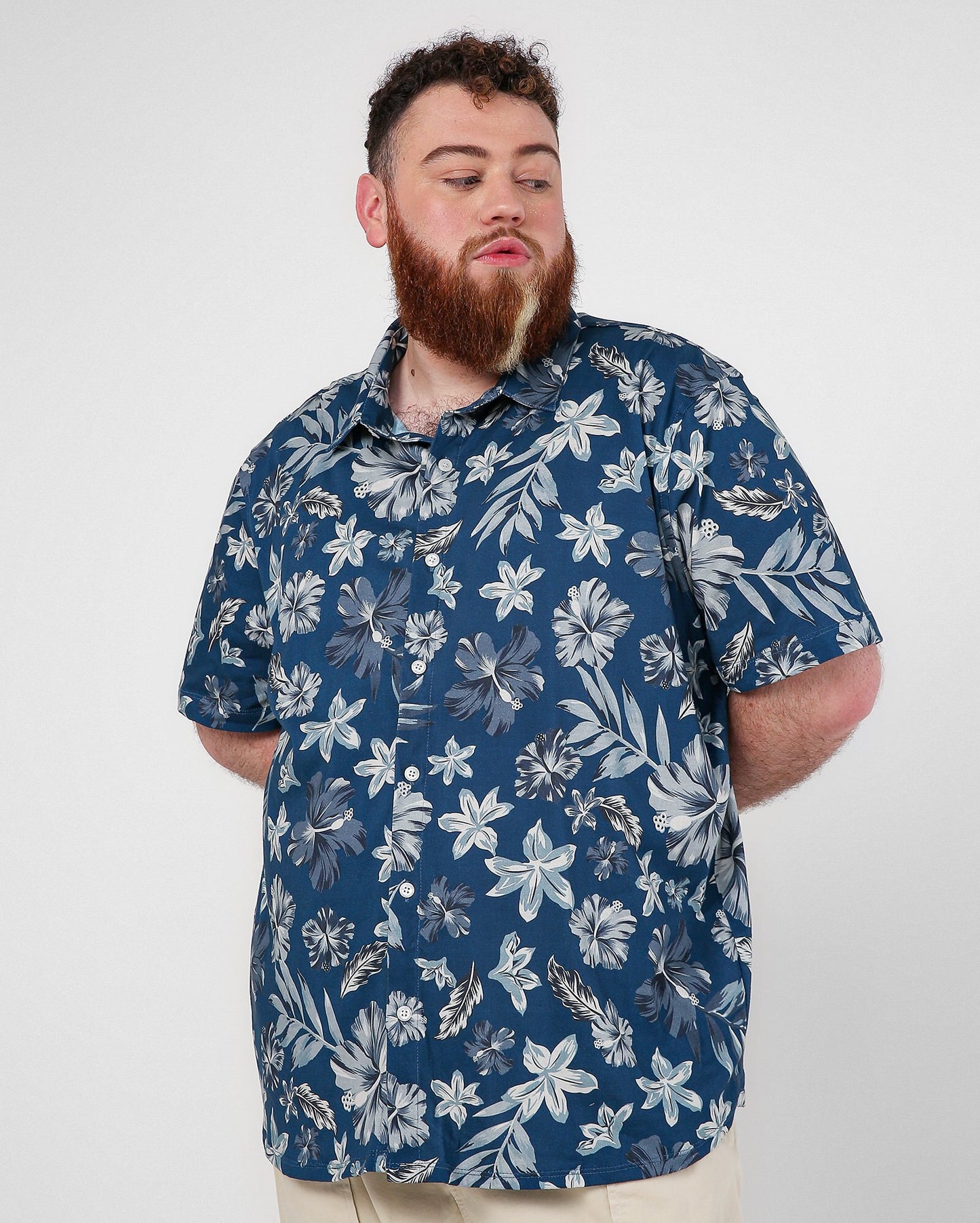 Men's Plus Size Blue Floral Shirt | Allman By Riachuelo