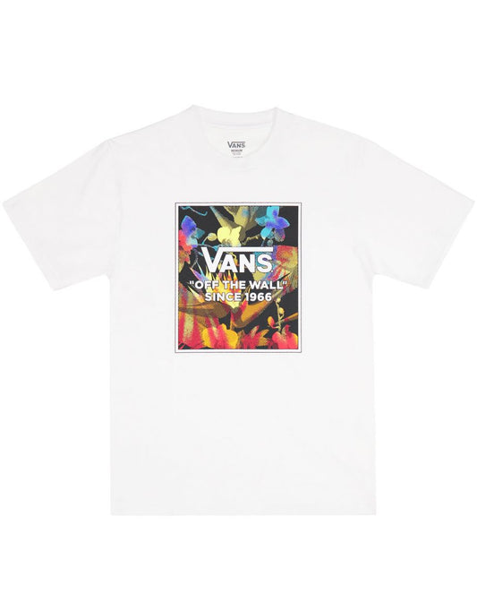 Vans Boys Floral Tie Dye Crew Neck Short Sleeve T-Shirt - White