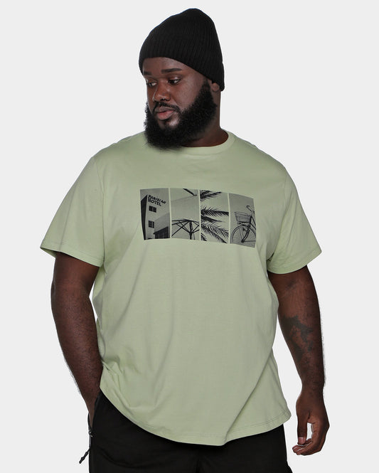 Camiseta masculina de verão verde-clara de manga curta plus size da Allman, Riachuelo