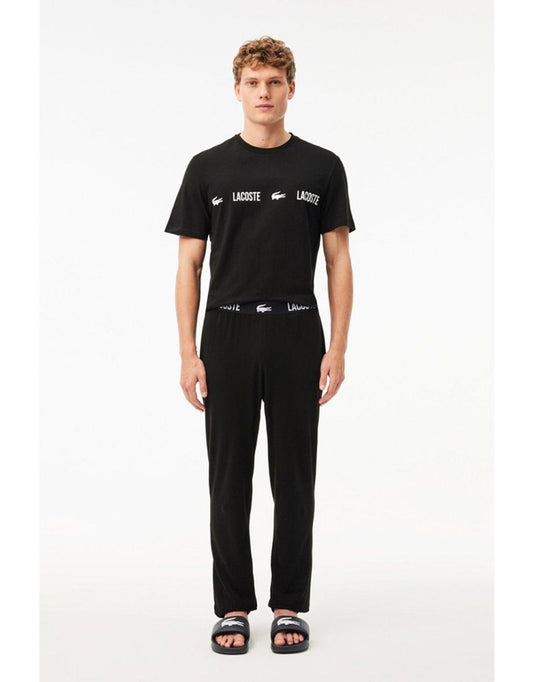 Calça de pijama com logotipo preto