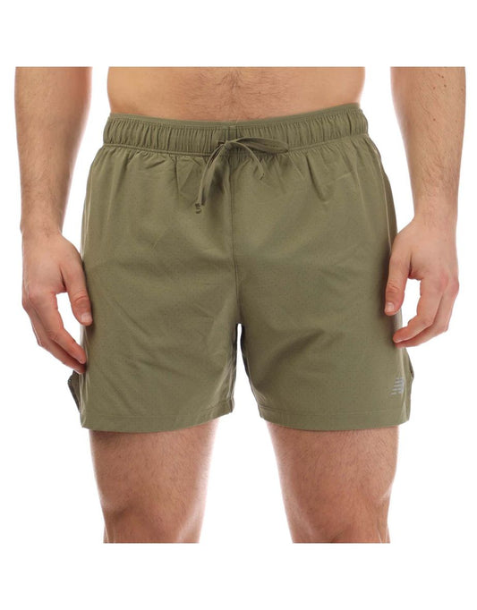 Pantaloncini New Balance RC 5" da uomo in verde