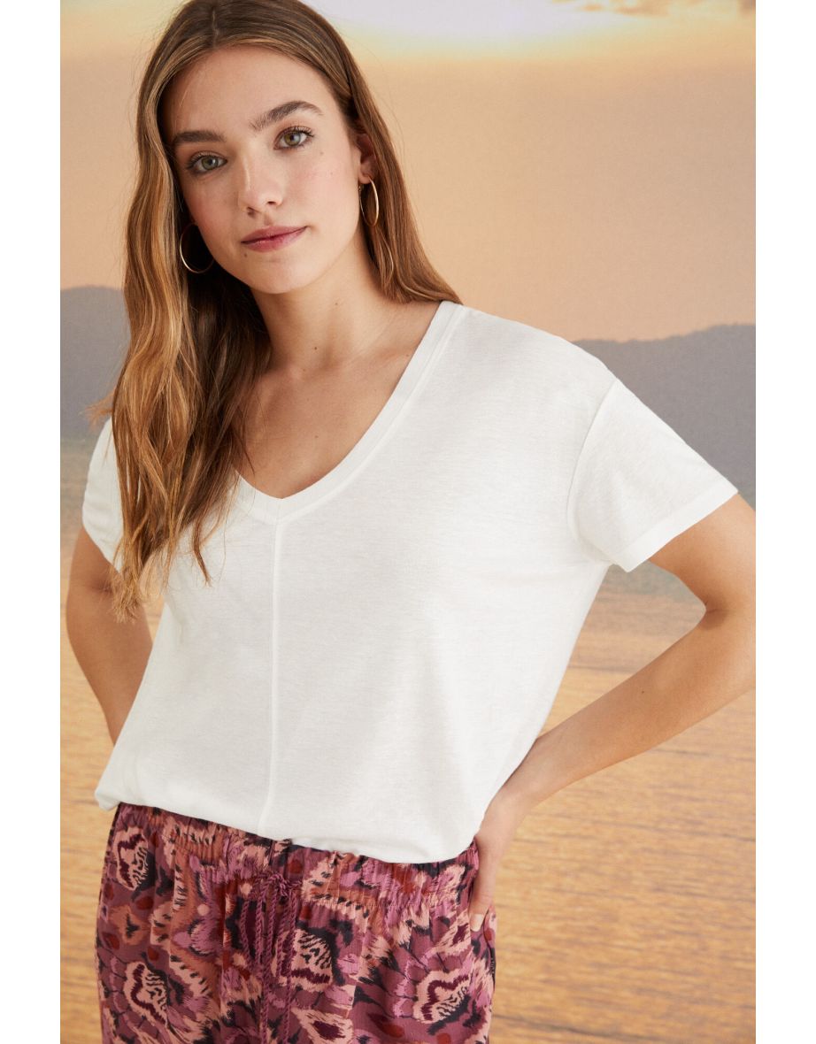 Camiseta blanca de manga corta