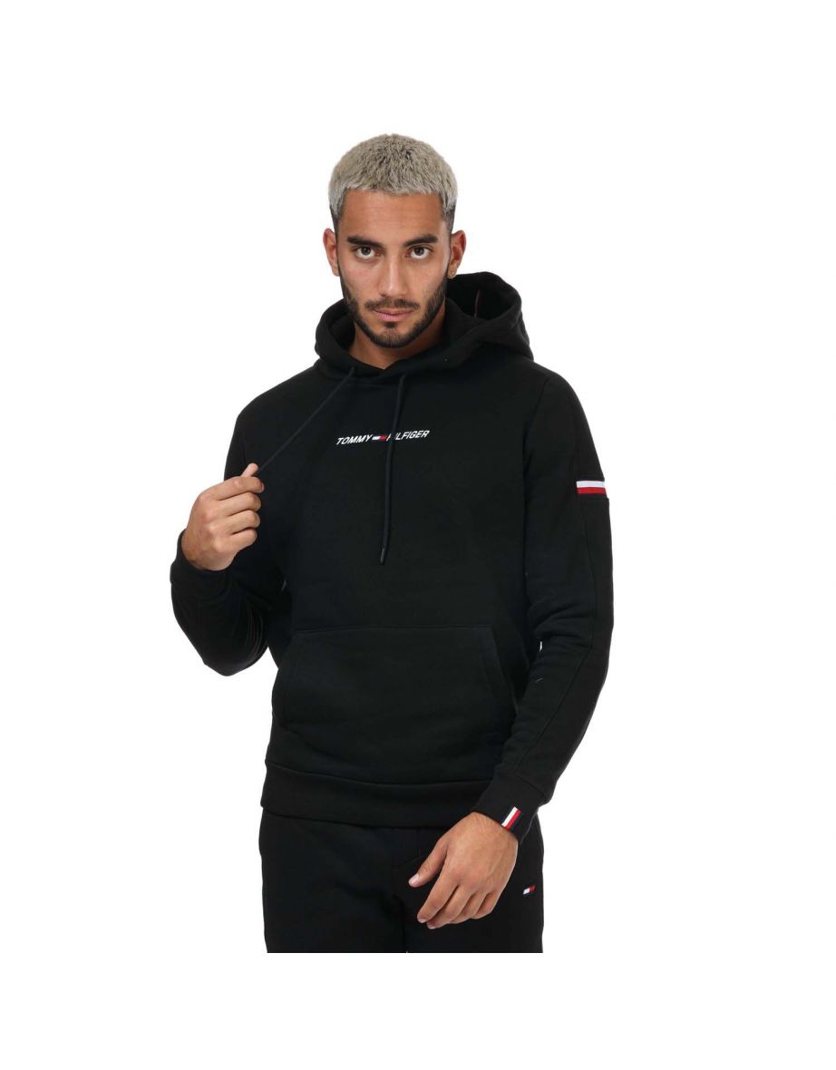 Sudadera con capucha para hombre Tommy Hilfiger Tape Fleece en negro