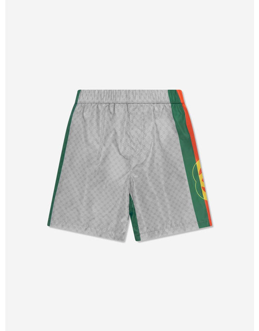 Shorts de banho cinza com logotipo para meninos
