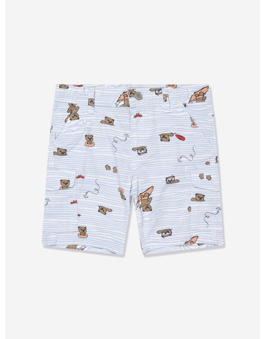 Bermuda branca Seaside Bear para meninos