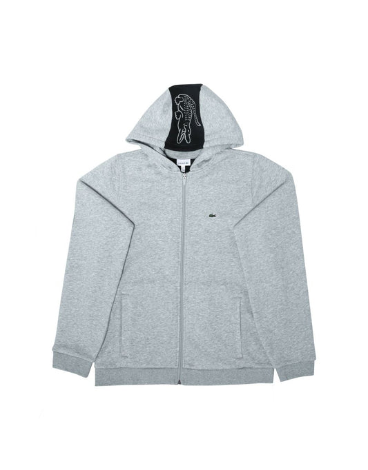 Moletom Lacoste Junior Logo Crewneck Sweatshirt para menino em cinza