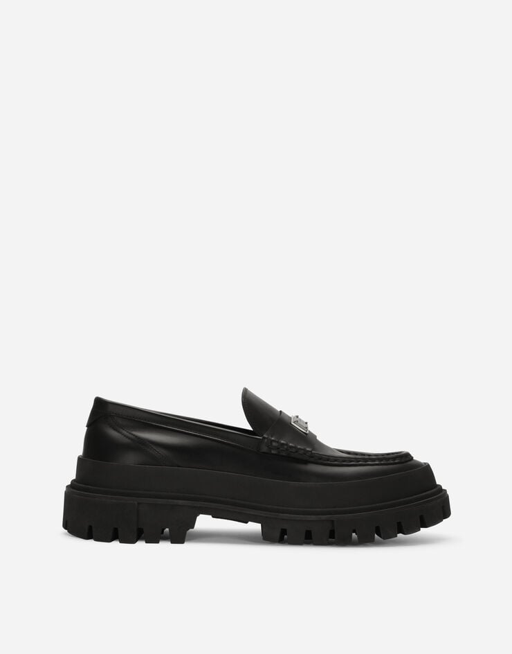 Mocasines altos de piel de becerro cepillada