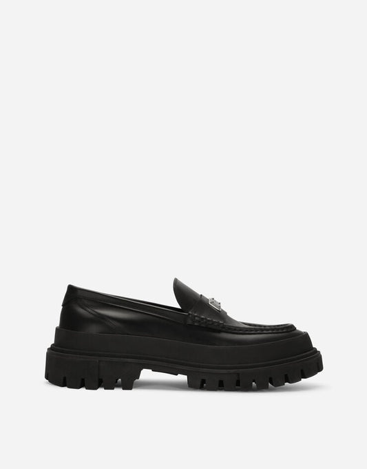 Mocasines altos de piel de becerro cepillada