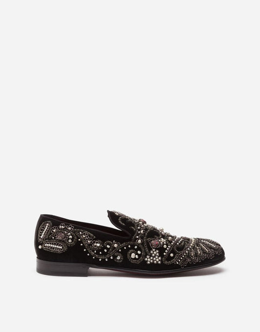 Zapatillas bordadas de terciopelo