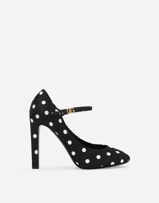 Scarpe Mary Jane in raso stampato