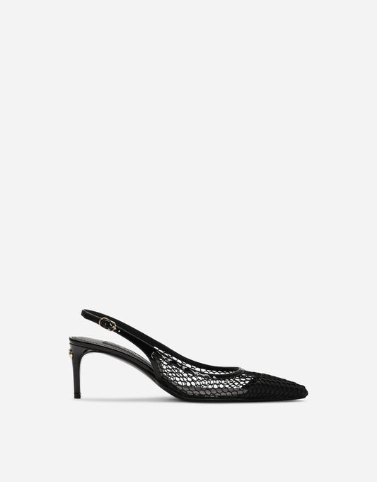 Tacchi Slingback in vernice e rete