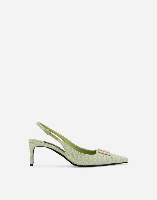 Sandali Slingback in rafia