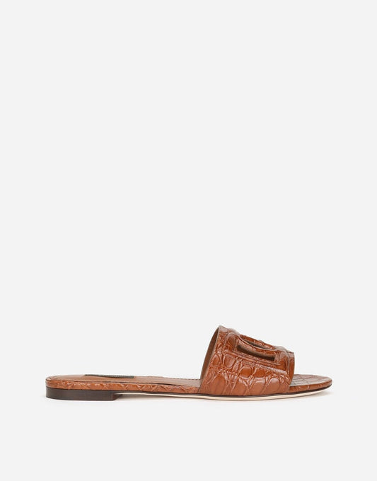 Scarpe da ginnastica in pelle di coccodrillo con logo DG Millennials