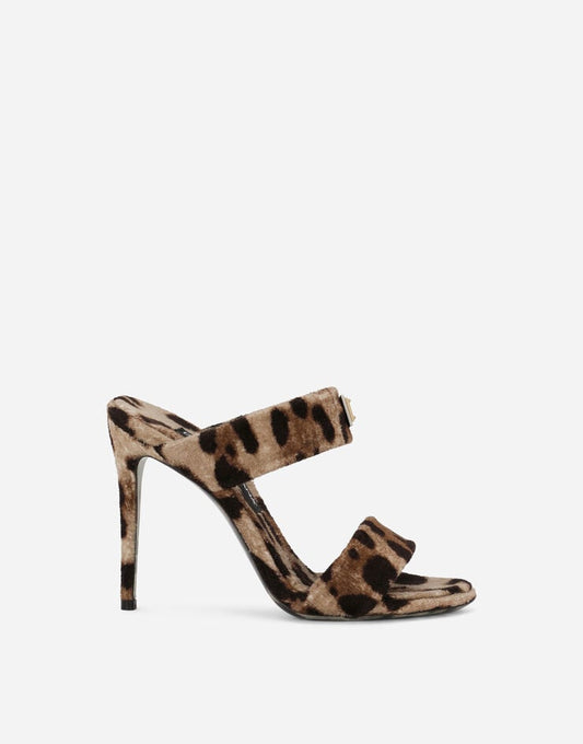 Kim Dolce&Gabbana Sandali in spugna con stampa leopardo