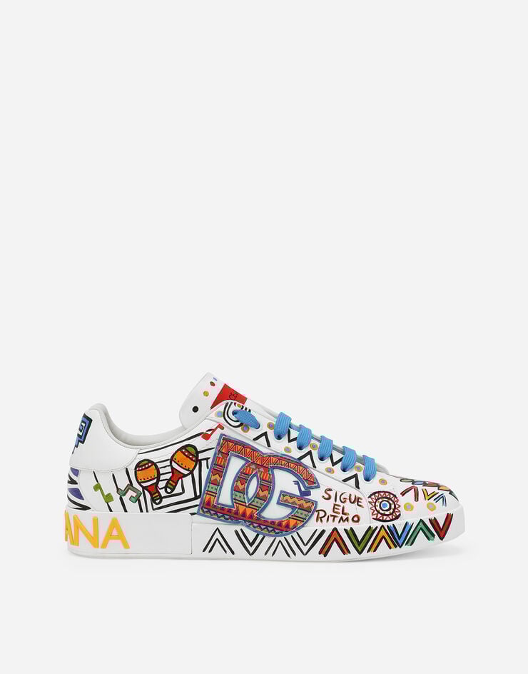 Sneakers Portofino en piel de becerro pintada