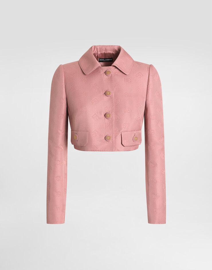 Chaqueta corta de jacquard acolchado con logotipo DG integral