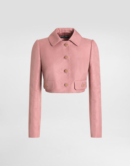 Chaqueta corta de jacquard acolchado con logotipo DG integral