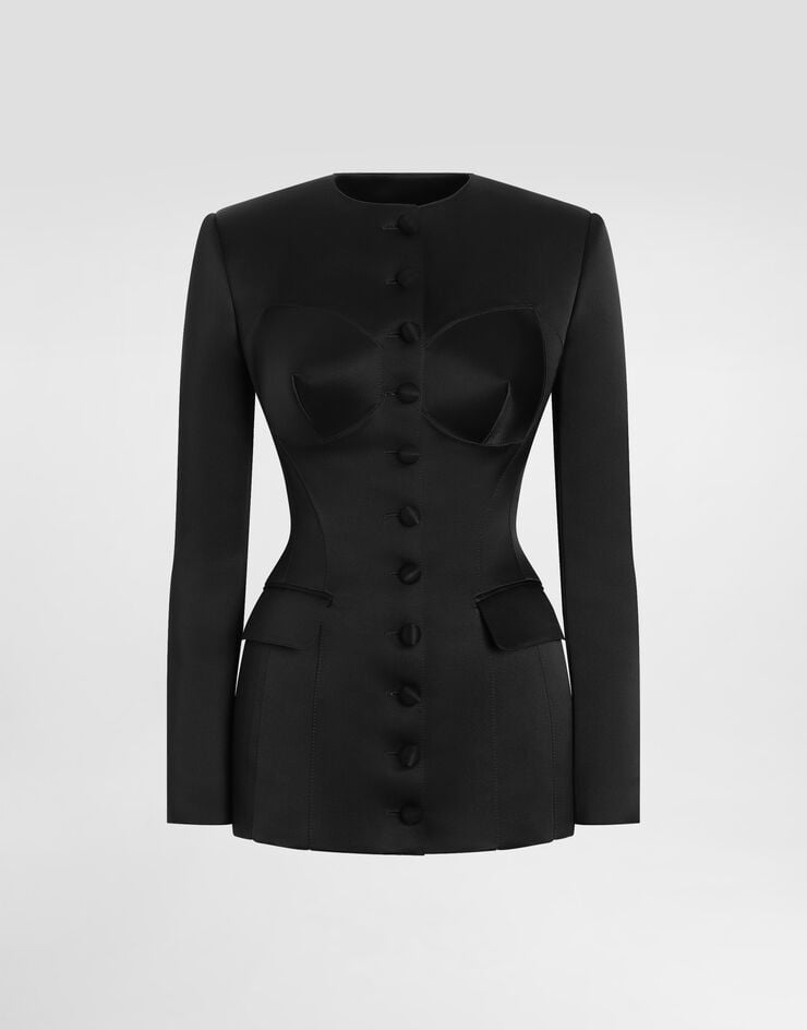 Chaqueta Duquesa de Botón Único con Copas Cónicas
