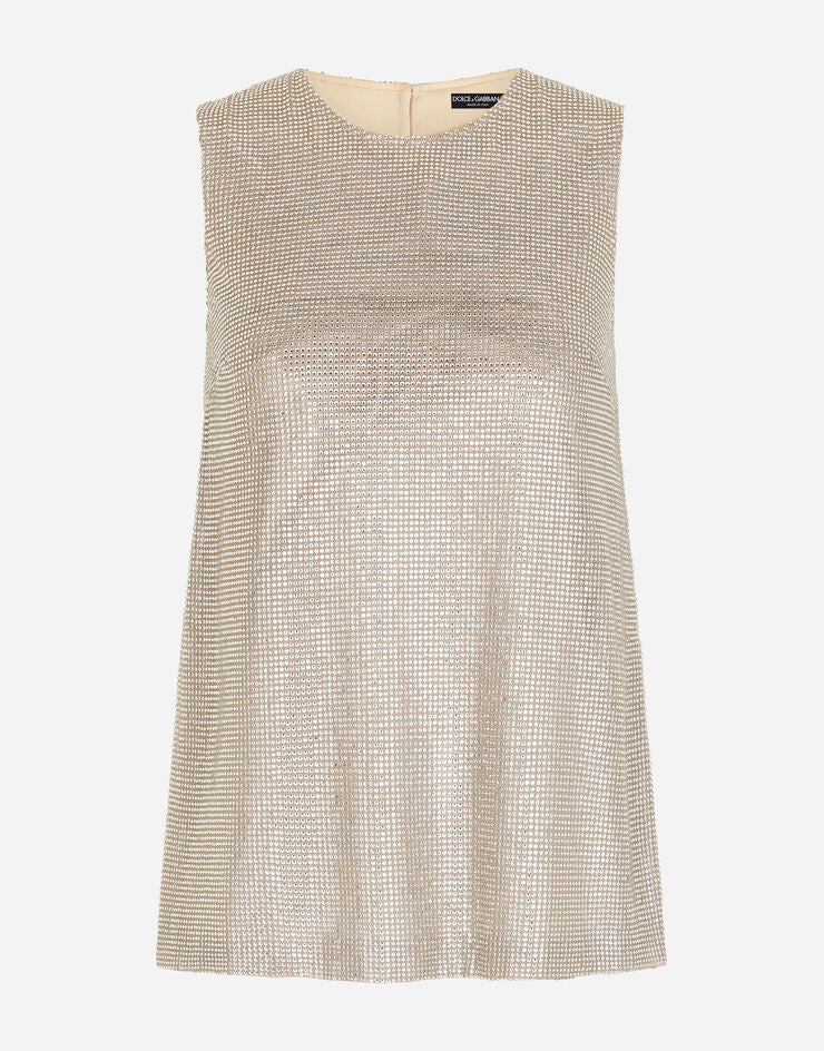 Camiseta de tirantes con brillantes adhesivos