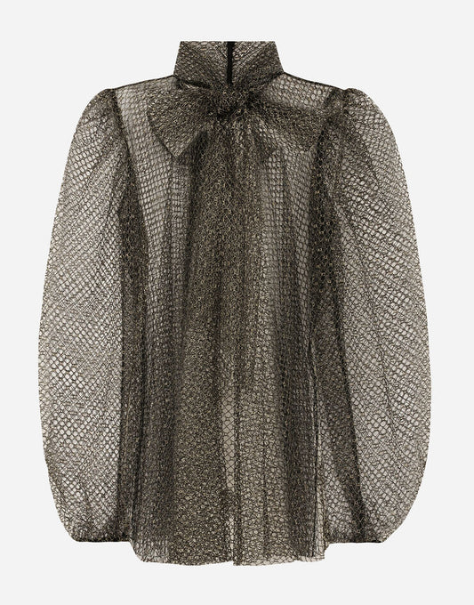 Blusa de malla con lazo