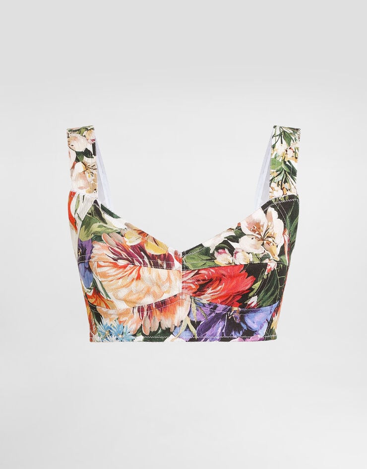 Top Bustier Estampado Bouquet Floral