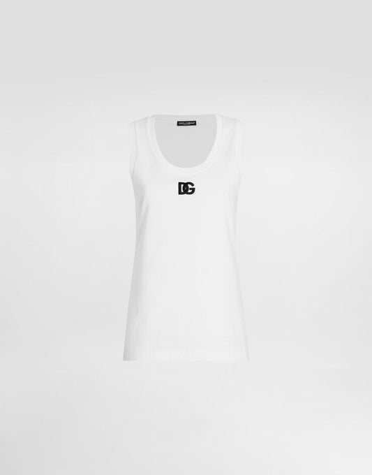 Camiseta de tirantes oversize con logotipo DG bordado