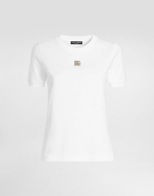 Camiseta de maillot con logotipo metálico DG Pin