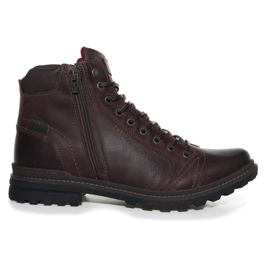 Botas Freeway Marrón Hombre con Cordones y Cremallera