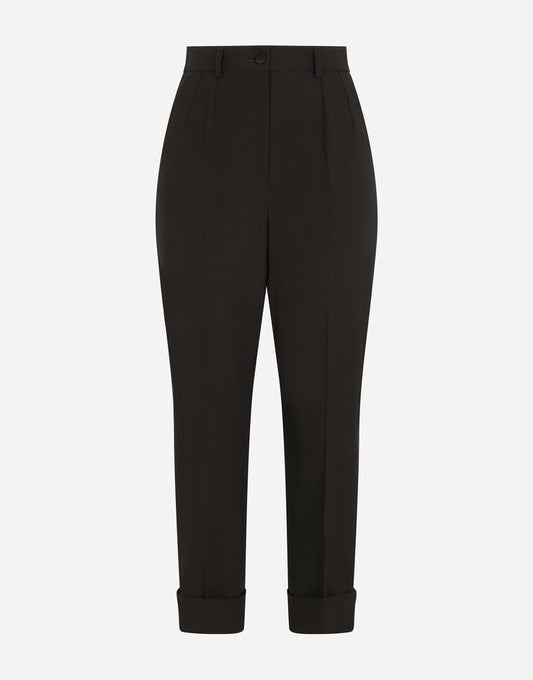 Woolen Pants with Cuffs