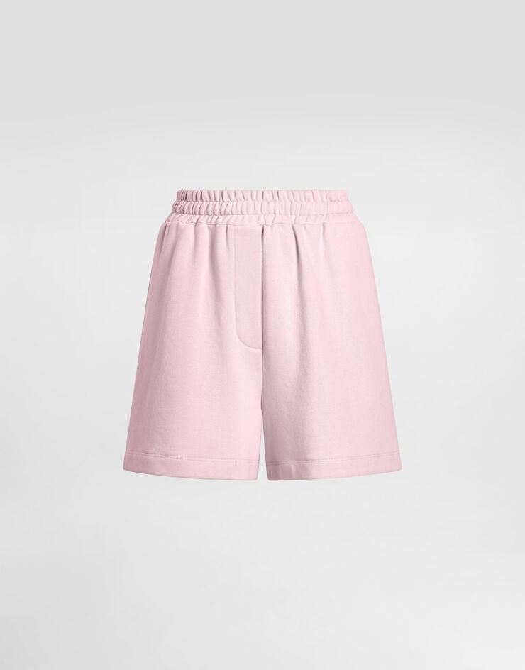 Pantaloncini in jersey con ricamo in rilievo del logo DG