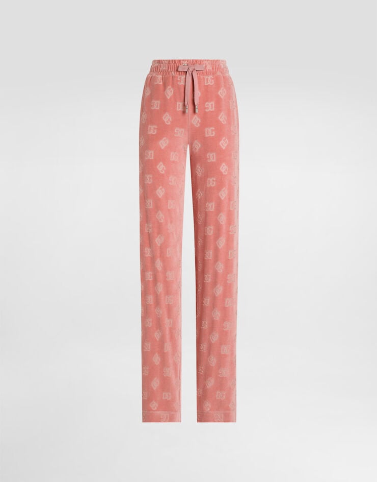 Pantaloni da jogging in ciniglia Jacquard con logo DG