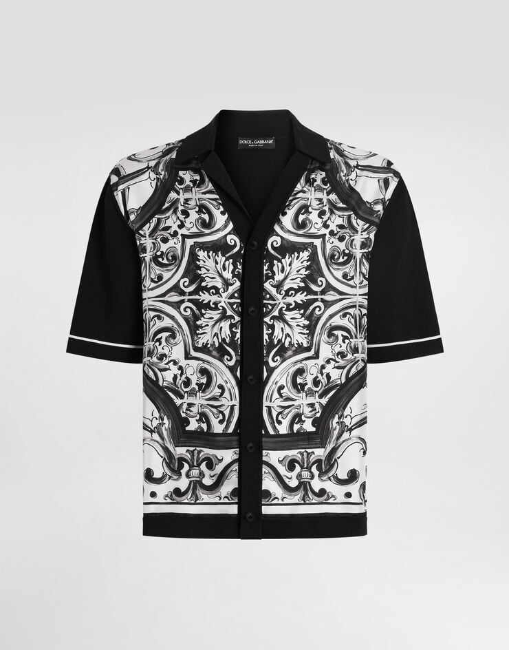 Camisa oversize con estampado de mayólica