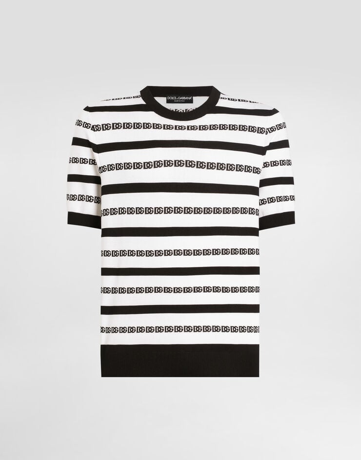 Jersey de seda con cuello redondo y logotipo