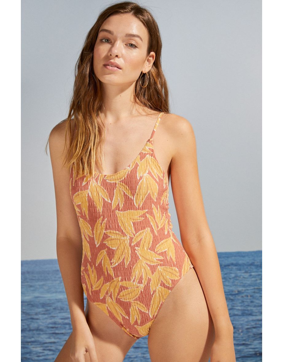 Maiô de uma peça com estampa floral