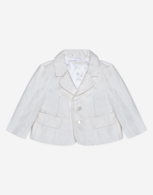 Giacca monopetto in seta shantung
