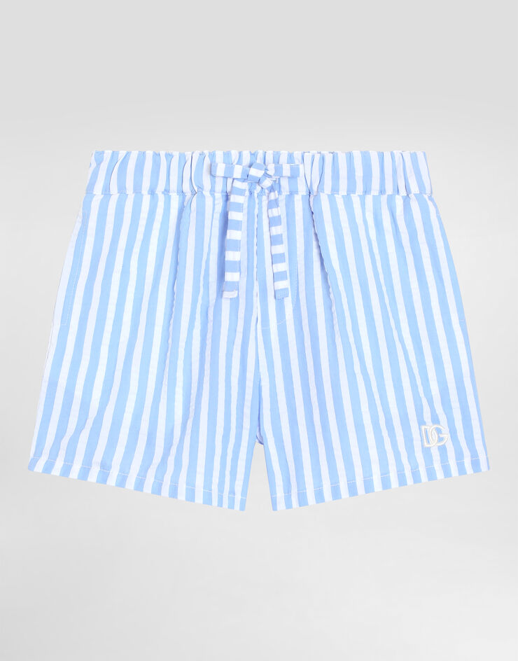 Shorts Seersucker listrados com logotipo da DG