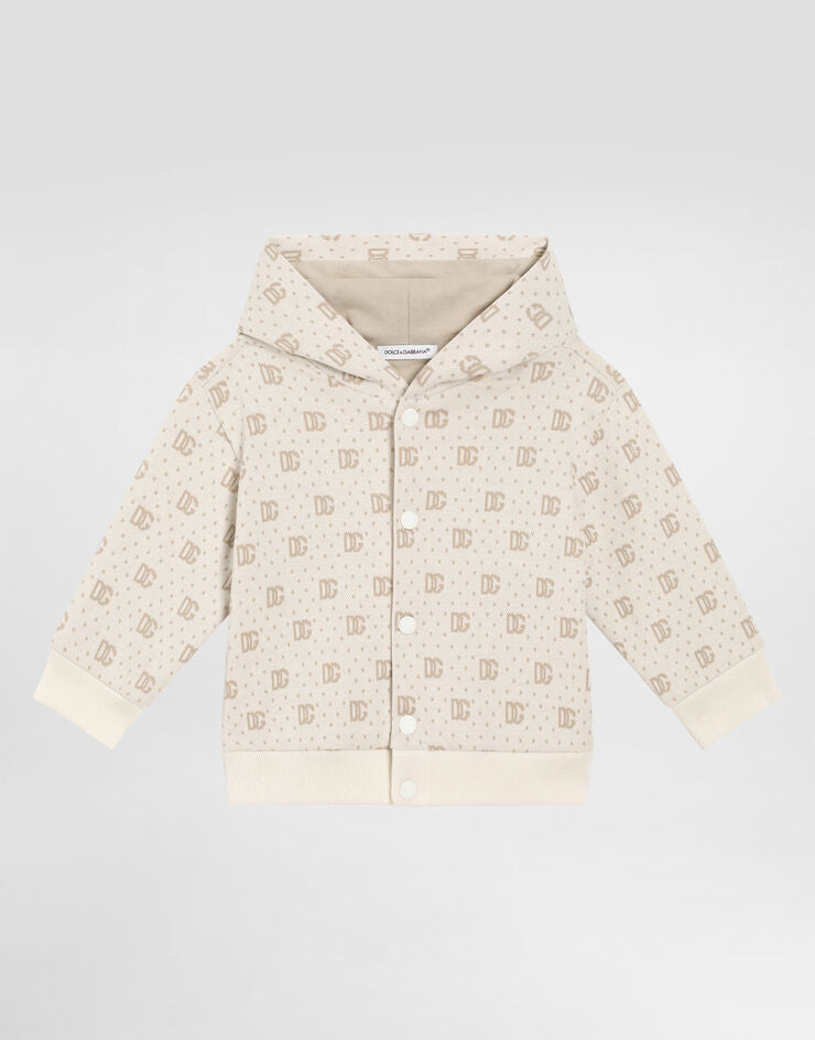 Polka-Dot Jacquard Hoodie with DG Logo