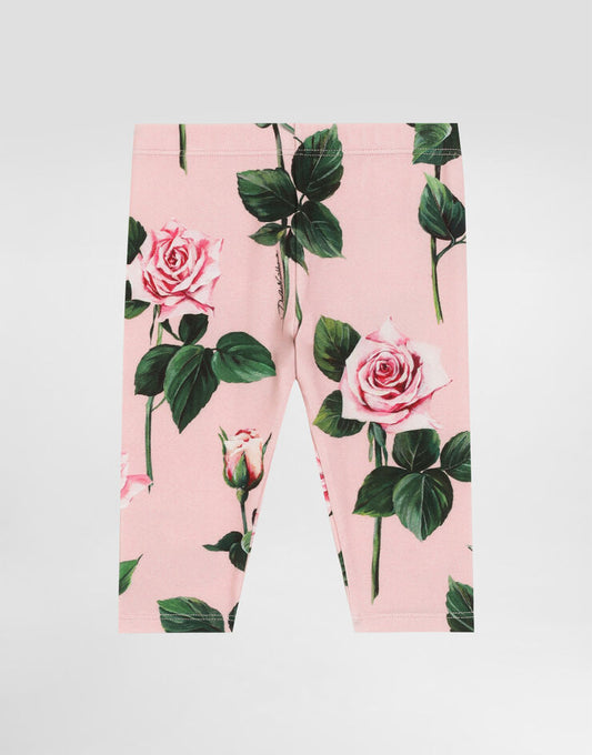Leggings interlock con stampa rosa