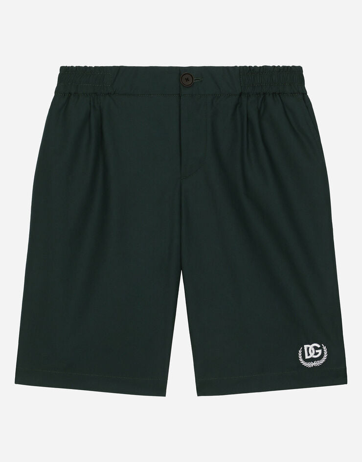 Shorts de popelina com logotipo da DG