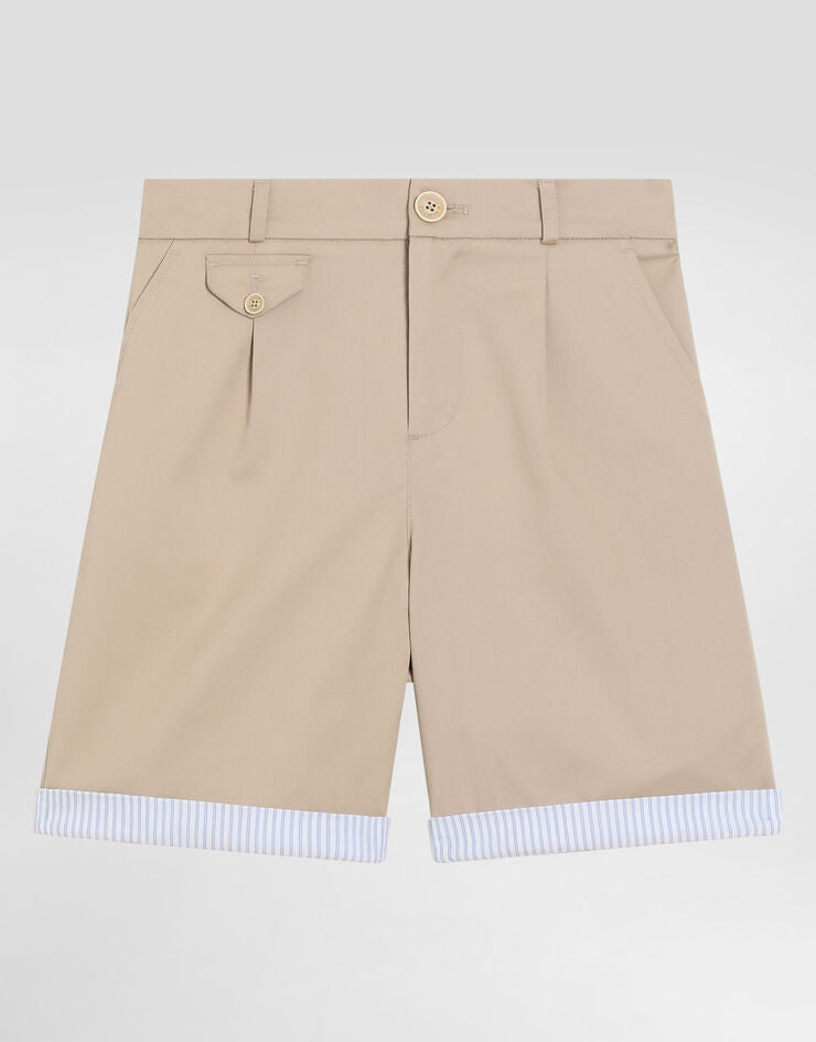 Shorts de gabardine com logotipo da Dolce & Gabbana