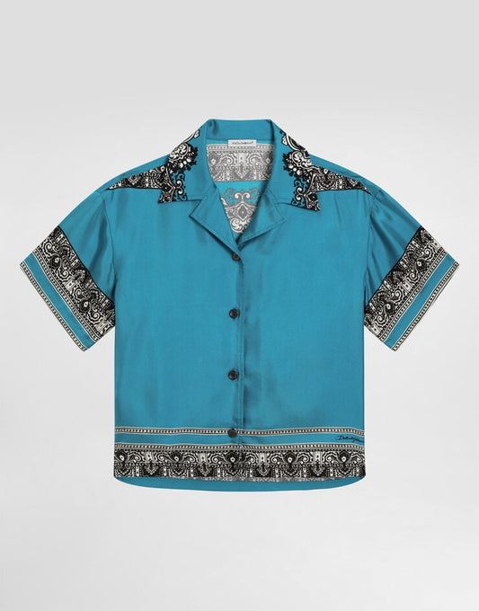 Camicia in twill con stampa a bandana