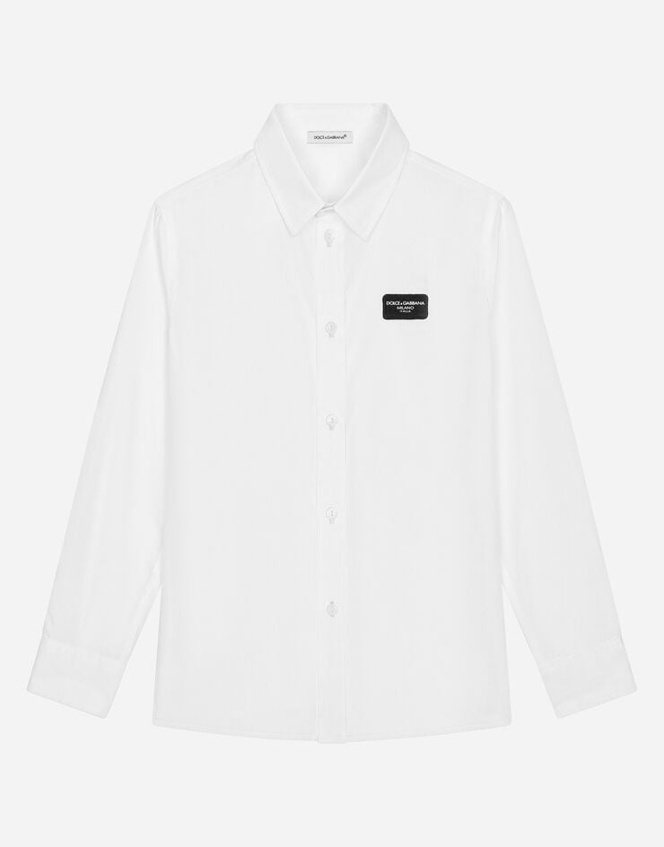 Camisa de algodón con etiqueta del logotipo